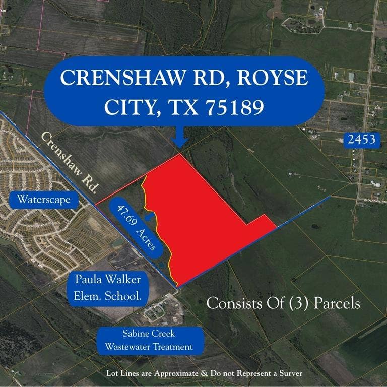 Property photo for 47.69+- Crenshaw Road, Royse City, TX