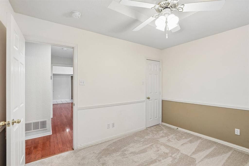 4124 Cory Lee Court, Arlington, TX 76015 Carpeted room with a ceiling fan light fixture