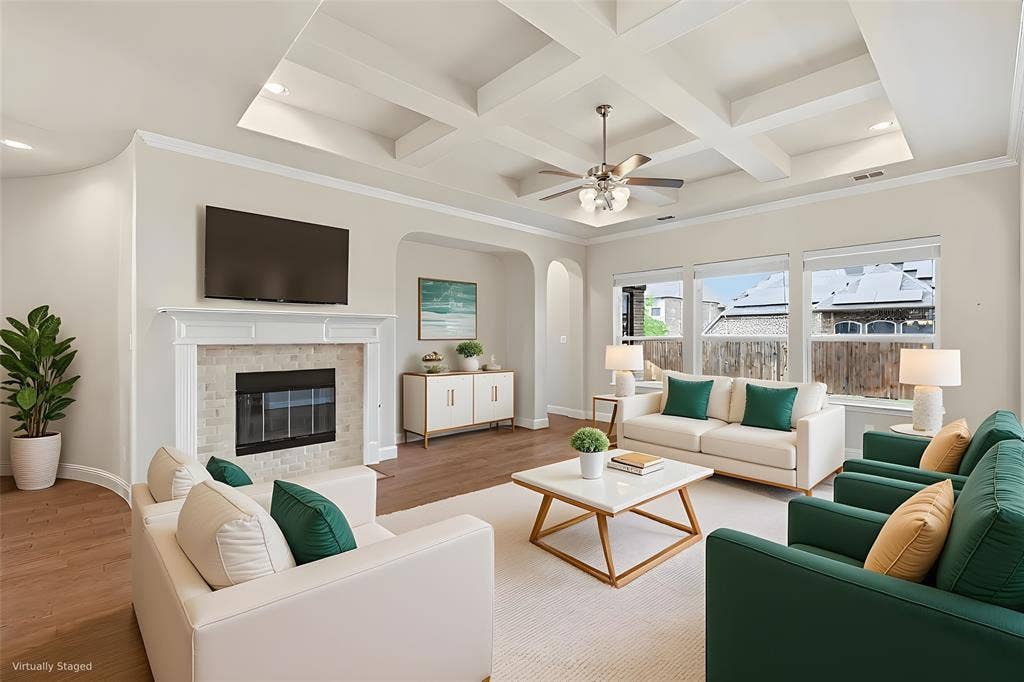 Coffered Ceiling in Living Room