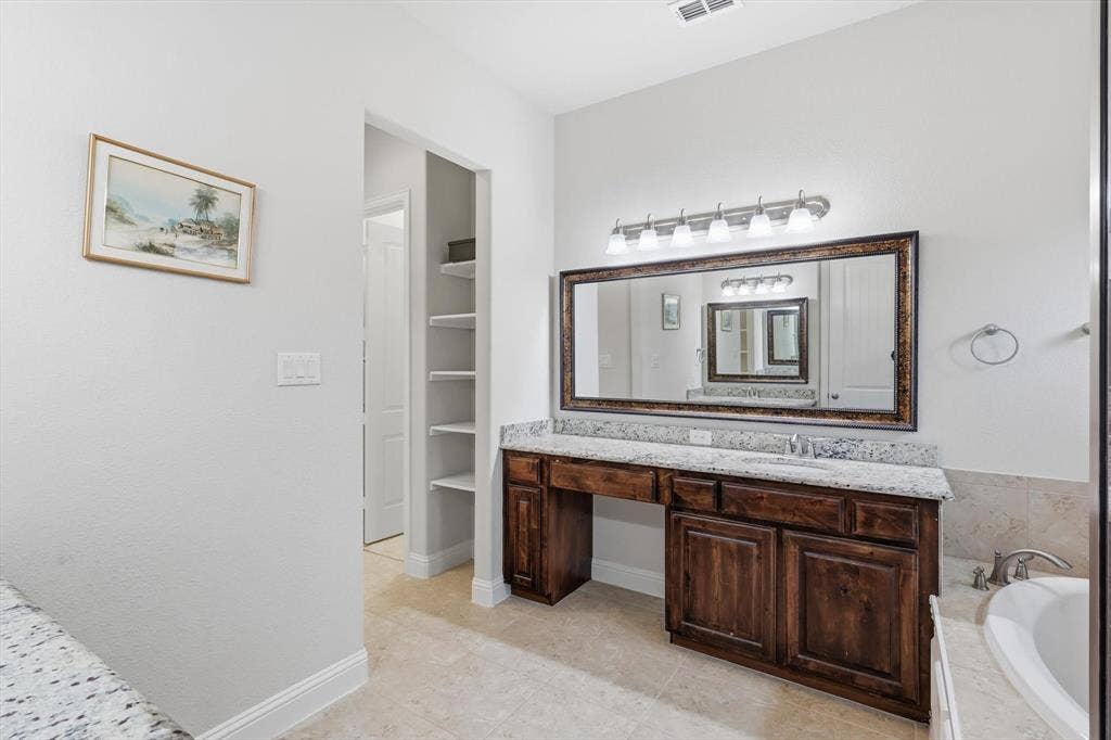 Primary Bathroom has His and Her Walk in Closets