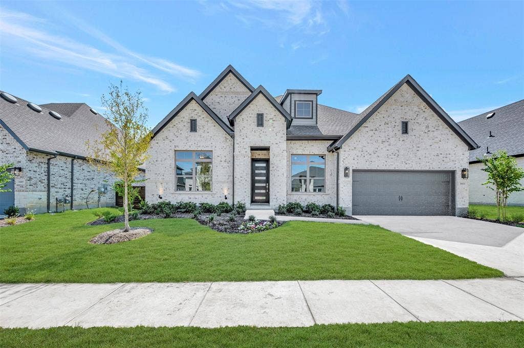 1611 Cedarberry Drive, Northlake, TX 76226 Contemporary exterior with light brick and dark trim accents