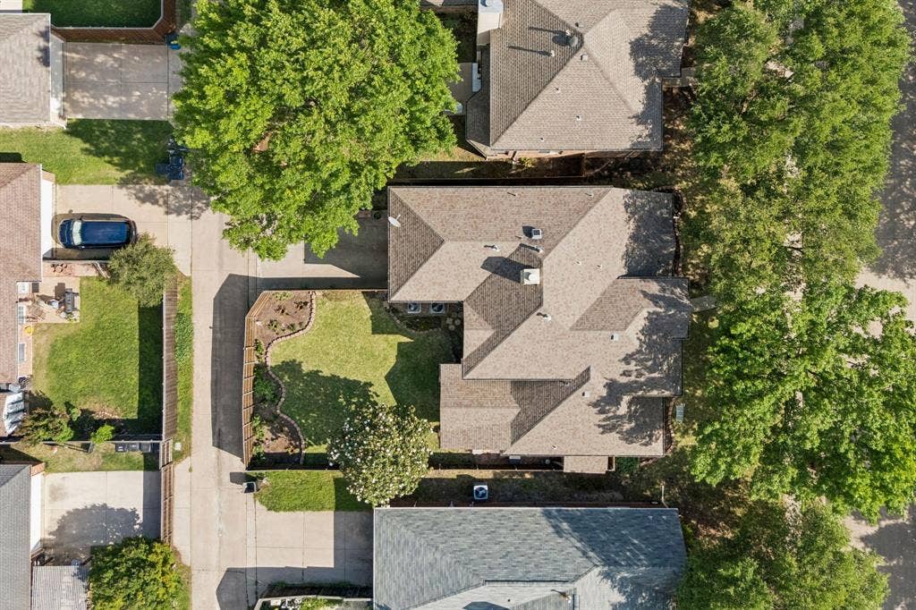 1105 Easton Lane, Allen, TX 75002 Aerial view looking down on the home.