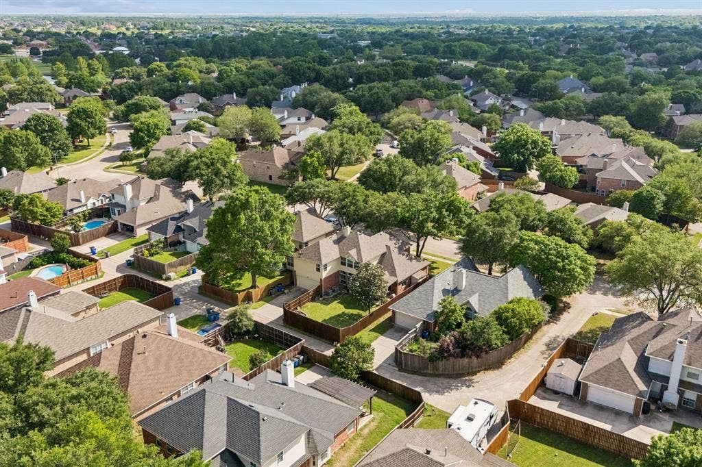 1105 Easton Lane, Allen, TX 75002 Aerial view showing the back of the home.