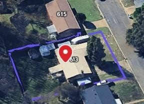 613 Laurel Road, Athens, TX 75751 Aerial Property Map. Displaying the property boundary and location marker for the property