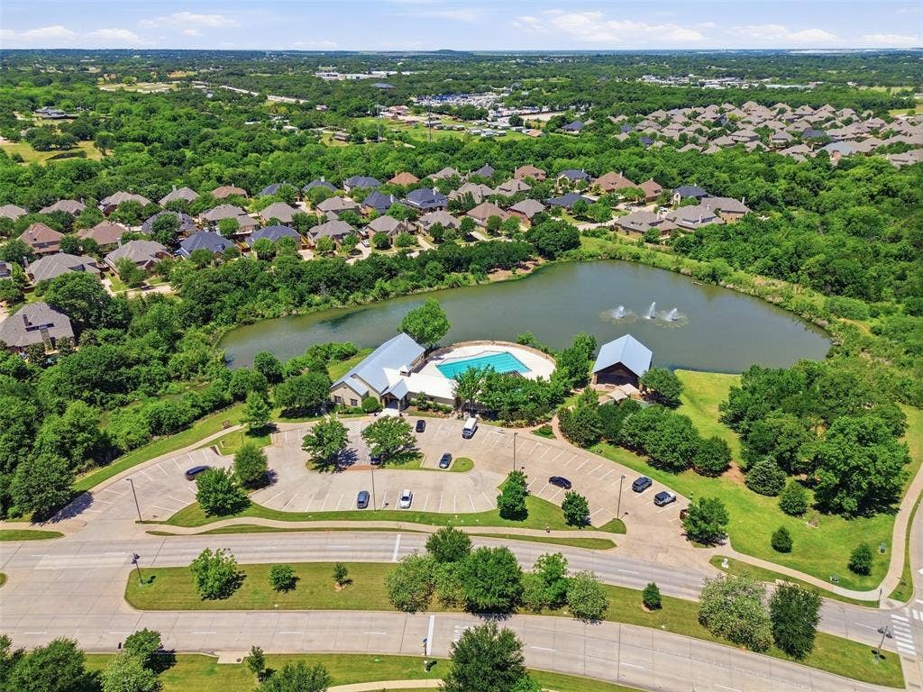 Aerial perspective showcasing a residential community