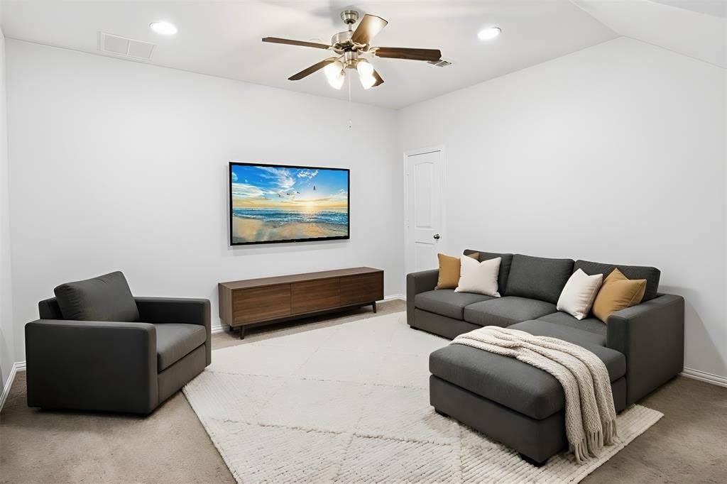 1619 Southwestern Drive, Allen, TX 75013 Second Living Area Downstairs Virtually Staged