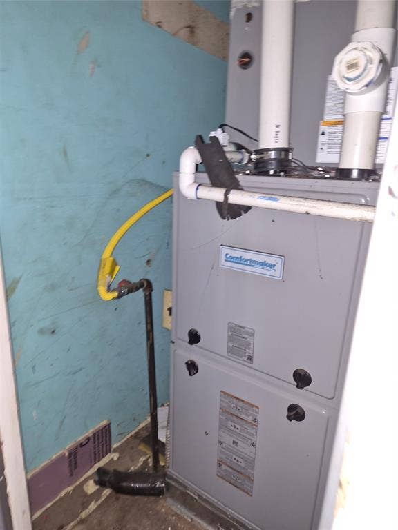 Forced air furnace unit with PVC exhaust piping