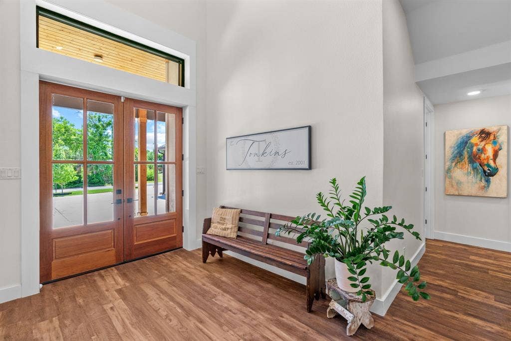 3621 Fritz Lane, Corinth, TX 76208 Double entry doors with glass panels and a transom window