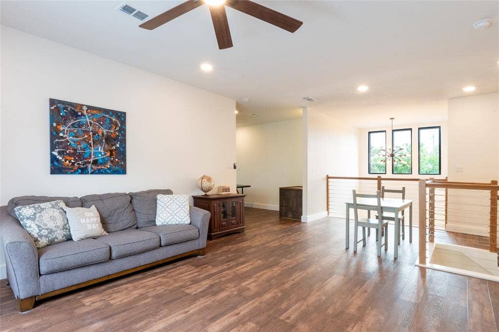 3621 Fritz Lane, Corinth, TX 76208 Spacious living area featuring, walk out balcony, and extra game room, recessed lighting, and a ceiling fan