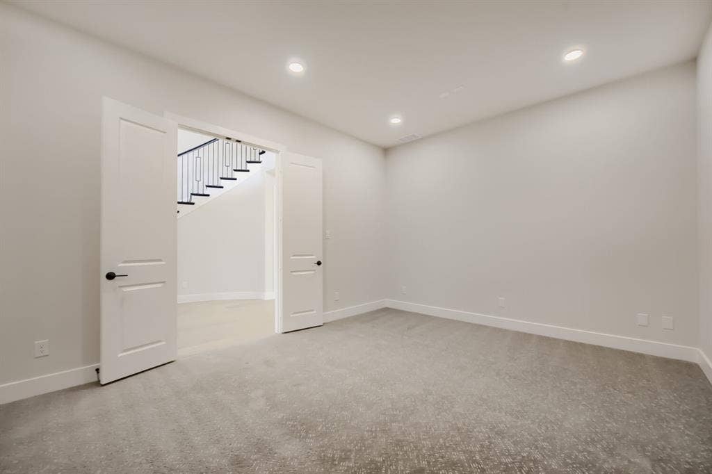 794 White Sage Road, Haslet, TX 76052 Carpeted room featuring recessed lighting, white walls, and bright white baseboards
