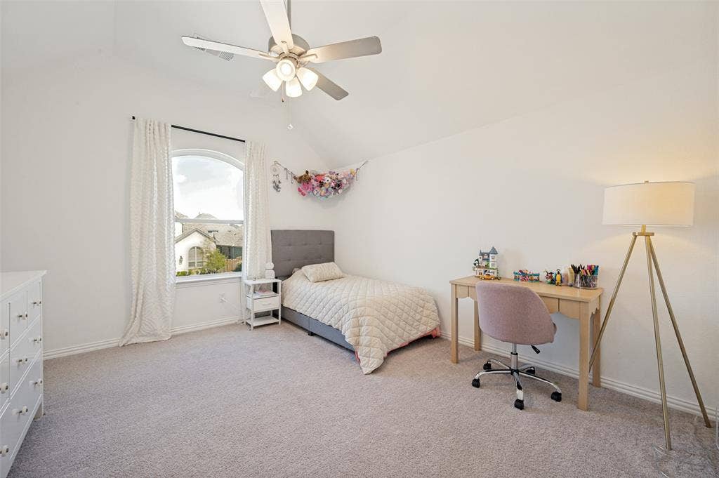 961 Gladewater Drive, Prosper, TX 75078 This second floor bedroom is light and bright with natural lighting filling this charming, roomy space
