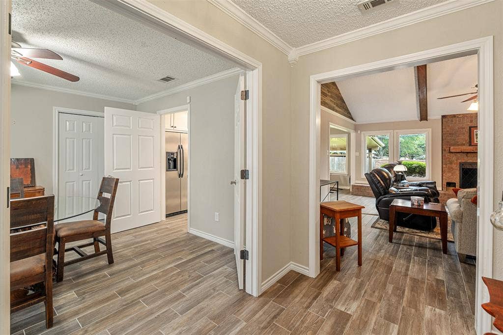 1102 Mill Run Road, Athens, TX 75751 Entry with formal dining to left and open living room.