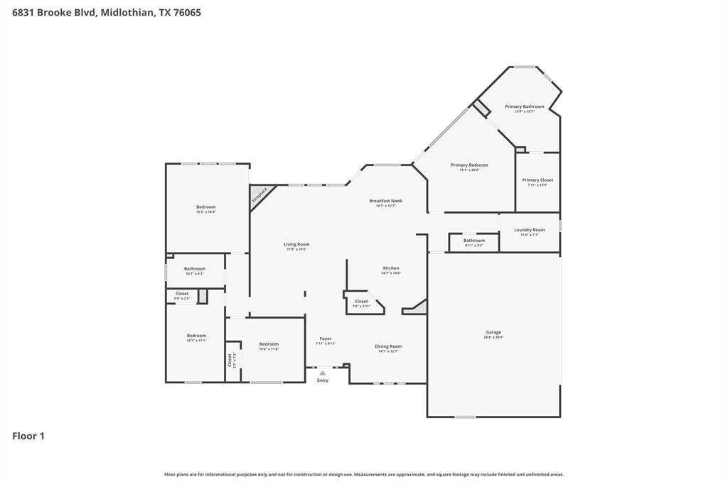 Floor Plan with room measurements