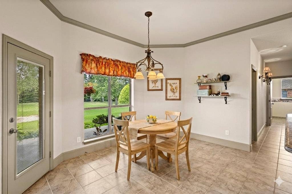 Virtually staged breakfast area