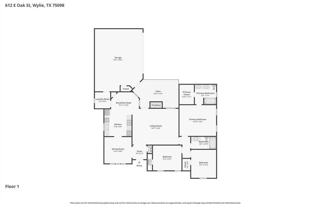 612 E Oak Street, Wylie, TX 75098 Floor plan