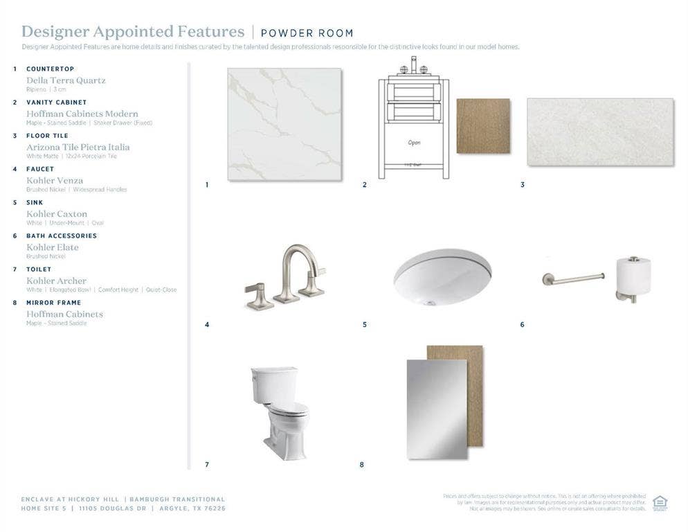 Bamburgh Transitional- Powder Room Selections