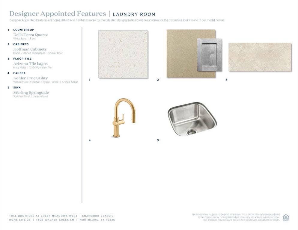 1408 Walnut Creek Lane, Northlake, TX 76226 Chambord Classic-Laundry Room Selections