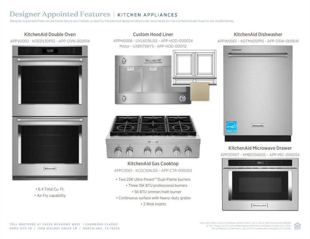 1408 Walnut Creek Lane, Northlake, TX 76226 Chambord Classic-Kitchen Selections