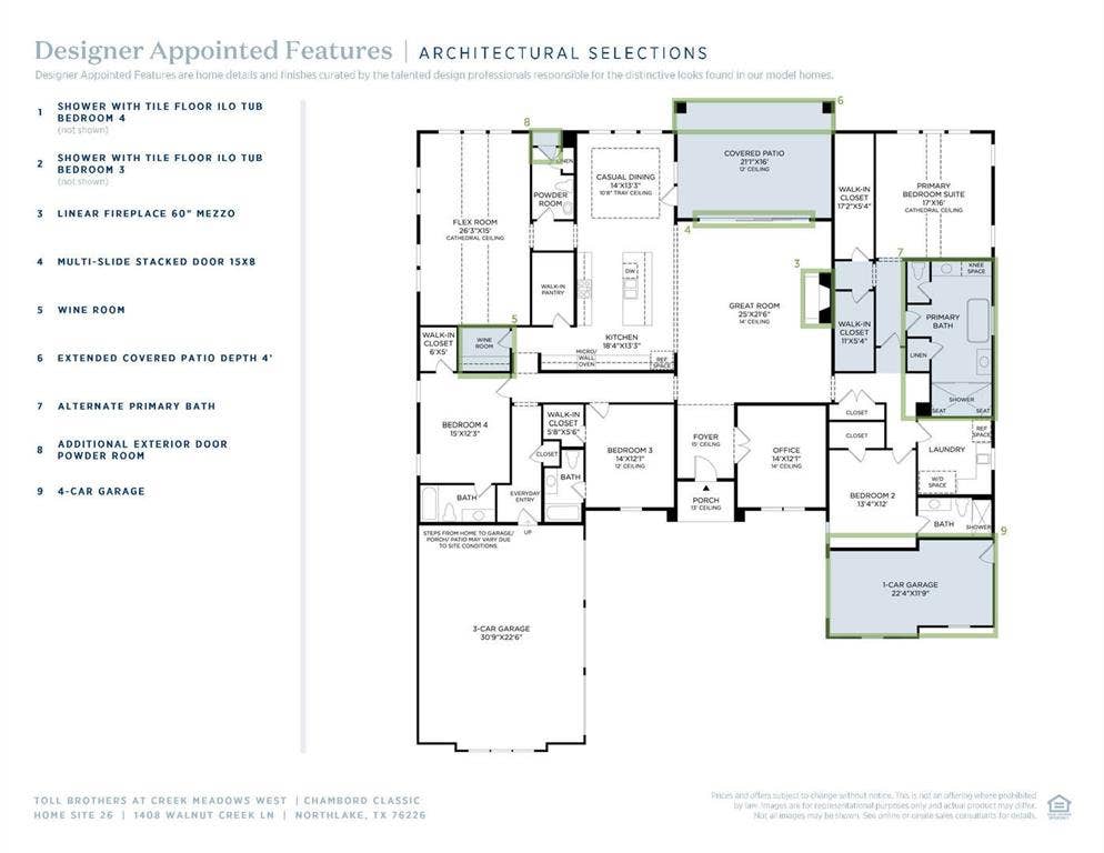 1408 Walnut Creek Lane, Northlake, TX 76226 Chambord Classic-Floor Plan