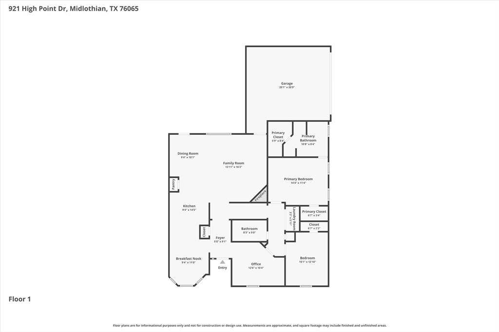 921 High Point Drive, Midlothian, TX 76065 921 High Point Drive, Midlothian, TX 76065