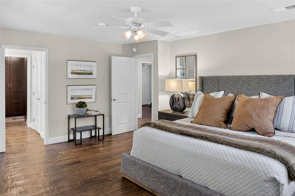 690 Orchid Hill Lane, Copper Canyon, TX 76226 view of primary bedroom looking into primary bath and bedroom entry