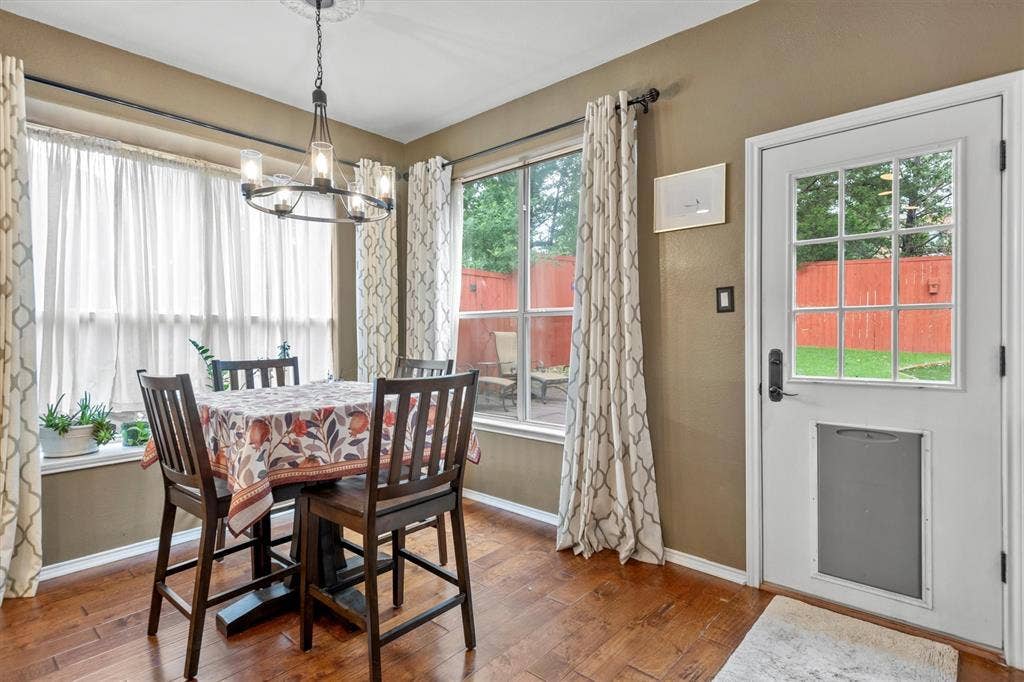 Eat in kitchen with bench seats under the windows