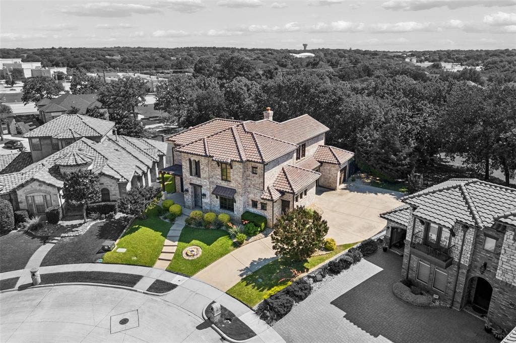 125 Audrey Drive, Keller, TX 76248 Aerial view of the driveway on the side of the home.