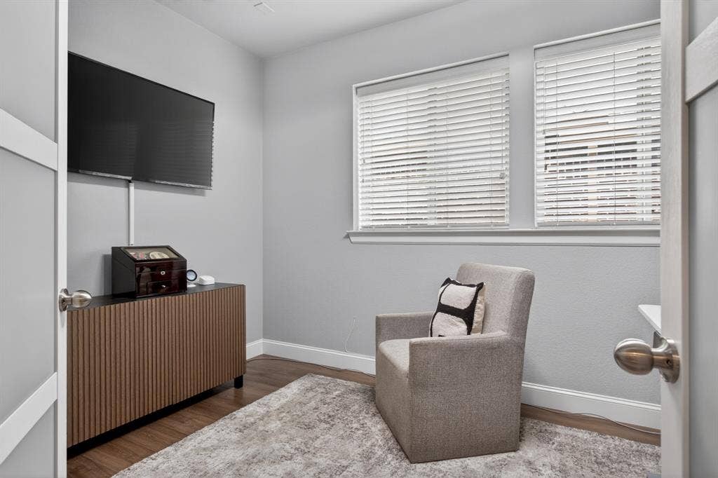 6301 Millie Way, McKinney, TX 75070 An enclosed flex space has been thoughtfully customized by the seller to create a second home office — ideal for remote work, studying, or a private creative space!