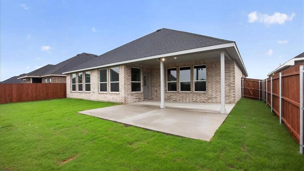 3285 GRAYTON Street, Grand Prairie, TX 76065 Patio - All Home and community information, including pricing, included features, terms, availability and amenities, are subject to change at any time without notice or obligation. All Drawings, pictures, photographs, video, square footages, floor plans, elevations, features, colors and sizes are approximate for illustration purposes only and will vary from the homes as built.