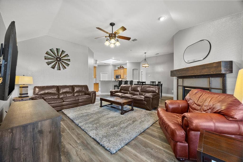 The open concept floor plan keeps everyone connected.