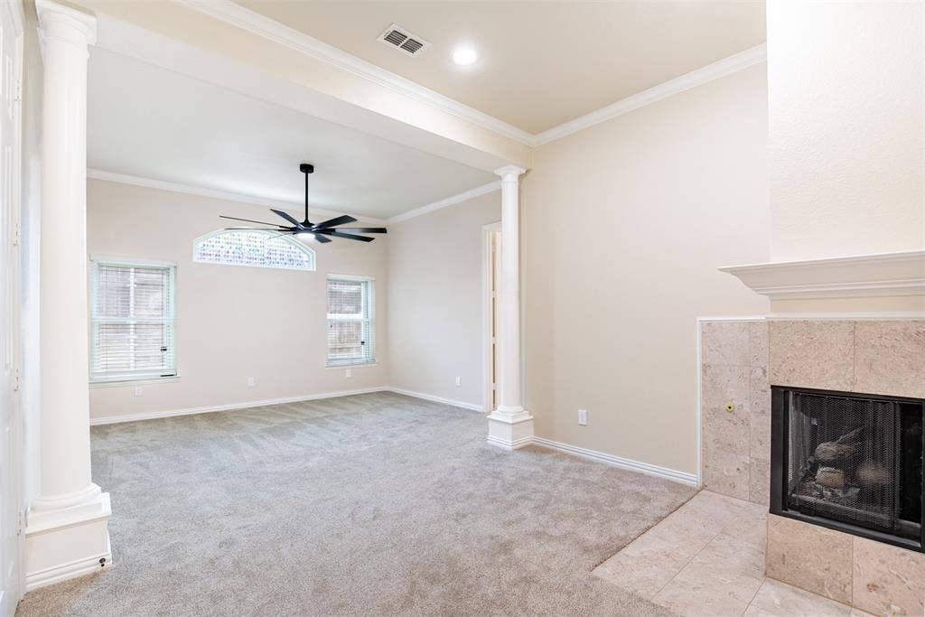 1405 Faringdon Drive, Plano, TX 75075 Primary suite features additional sitting area with fireplace.