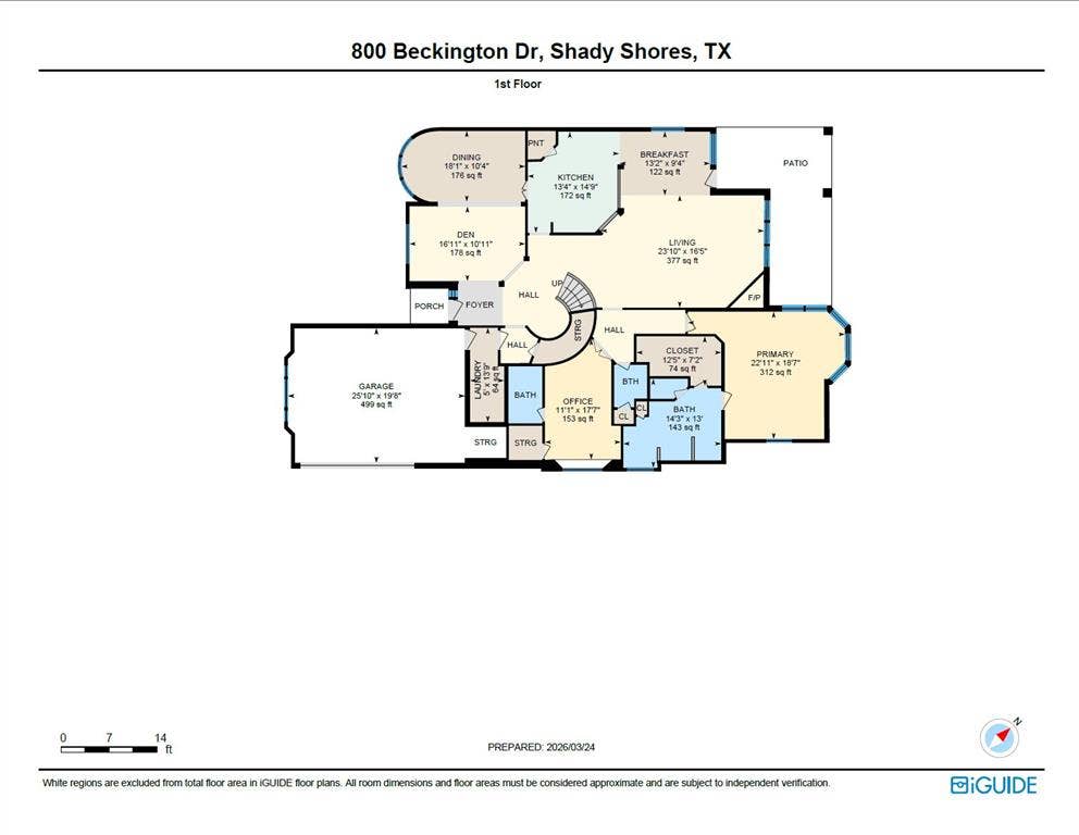 800 Beckington Drive, Shady Shores, TX 76208 Floor plan of the Downstairs