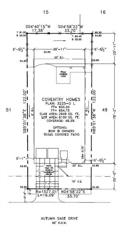 1848 Autumn Sage Drive, Argyle, TX 76226 1848 Autumn Sage Plot Plan