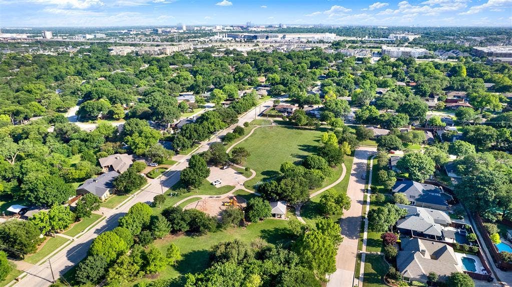 1908 Edgewater Drive, Plano, TX 75075 Looking from Westwood park north to shopping area in easy walking distance.