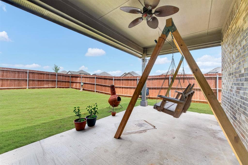 829 Poppie Lane, Midlothian, TX 76065 Nice covered patio to enjoy you corner lot backyard!