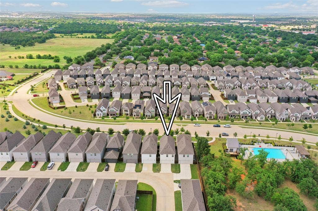 2669 Kings Canyon Mews, Corinth, TX 76210 Aerial view showing community and location next to Pool!