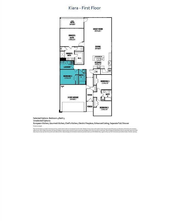 1920 Beeflower Street, Celina, TX 75009 Kiara - Floor Plan