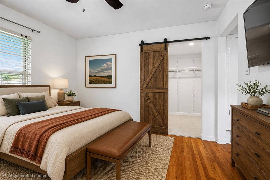 13430 Challaburton Drive, Farmers Branch, TX 75234 VIRTUAL STAGING Bathroom featuring a tub/shower combination, white tile surround with a decorative accent band, and recessed lighting