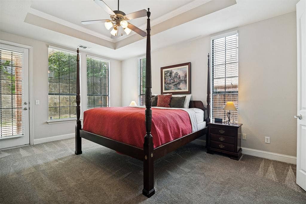 4305 Loch Haven Court, McKinney, TX 75072 Recessed ceiling with an integrated ceiling fan