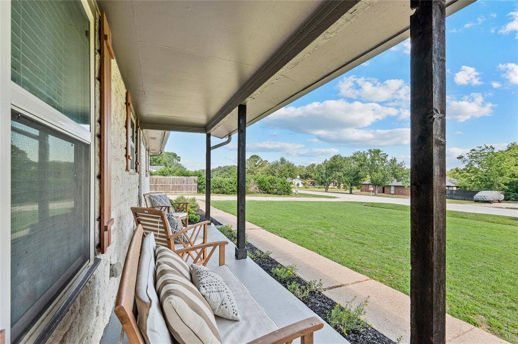 5656 Oak Haven Drive, Fort Worth, TX 76244 A simple, welcoming front porch makes this home feel easy and relaxed before you even step inside.