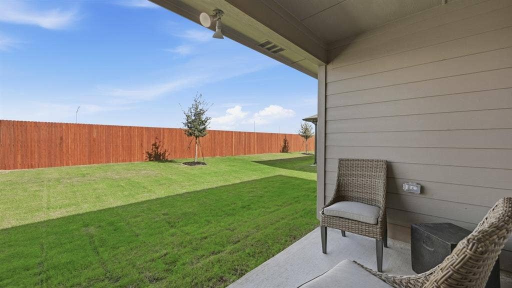 608 SMART STRIKE Trail, Granbury, TX 76049 Patio - All Home and community information, including pricing, included features, terms, availability and amenities, are subject to change at any time without notice or obligation. All Drawings, pictures, photographs, video, square footages, floor plans, elevations, features, colors and sizes are approximate for illustration purposes only and will vary from the homes as built.