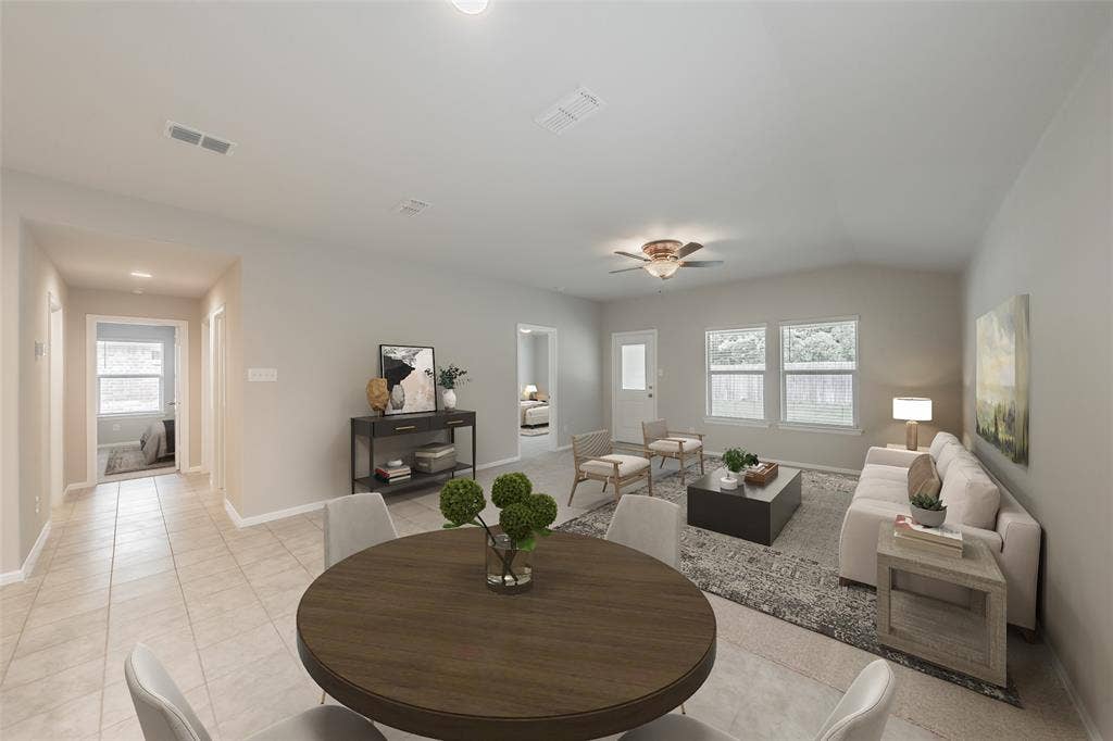 304 Abingdon Street, Azle, TX 76020 kitchen to dining to Living Virtually Staged