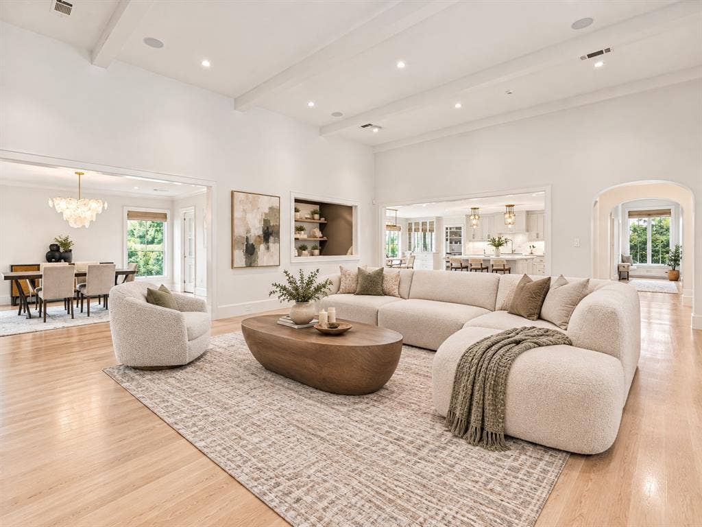 Family Room. Furniture and decor is Ai generated.