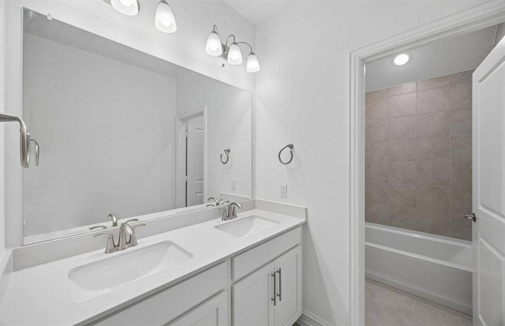 Secondary bath with double vanity
