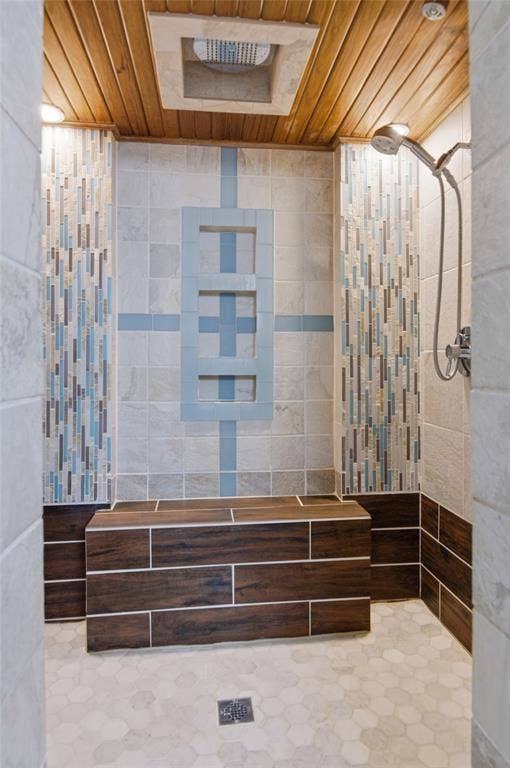 Primary bathroom with two closets and large shower