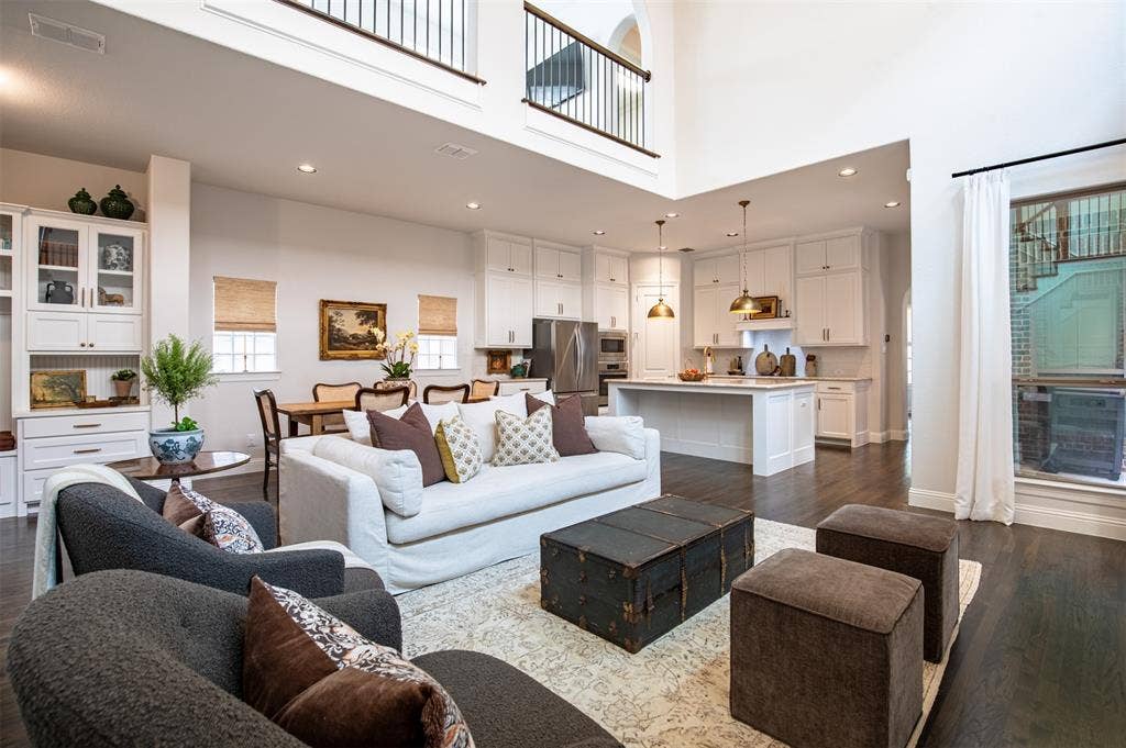 7405 Collin Mckinney Parkway, McKinney, TX 75070 Open-concept living space with Vaulted Ceilings.