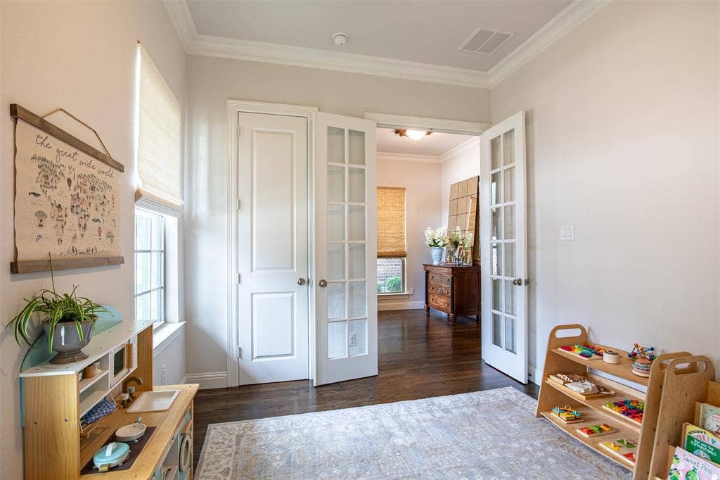 7405 Collin Mckinney Parkway, McKinney, TX 75070 Guest Bedroom with closet. Currently used as a playroom.