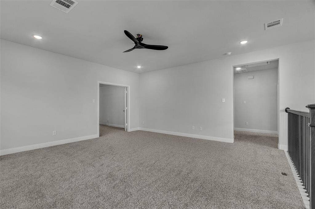 3708 Jan Camille Court, Celina, TX 75009 Spare room with ceiling fan and light carpet