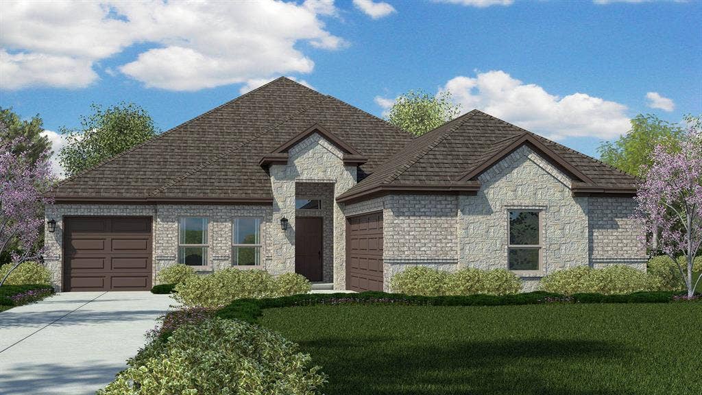 3281 GRAYTON Street, Grand Prairie, TX 76065 Front Elevation - D.R. Horton's Granburyfloorplan Elevation C - All Home and community information, including pricing, included features, terms, availability and amenities, are subject to change at any time without notice or obligation. All Drawings, pictures, photographs, video, square footages, floor plans, elevations, features, colors and sizes are approximate for illustration purposes only and will vary from the homes as built.