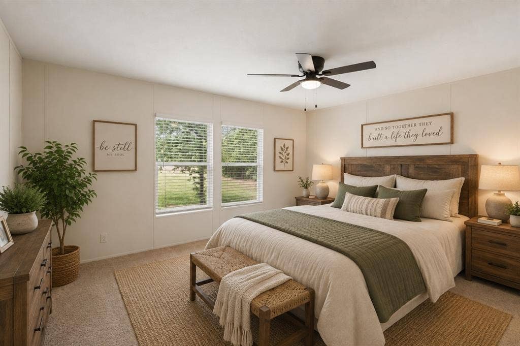 139 Cedar Drive, Azle, TX 76020 Primary Bedroom. This image has been virtually staged.